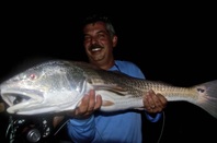 Big redfish on the fly in Hilton Head South Carolina, Night fishing for redfish on the fly in Hilton Head South Carolina