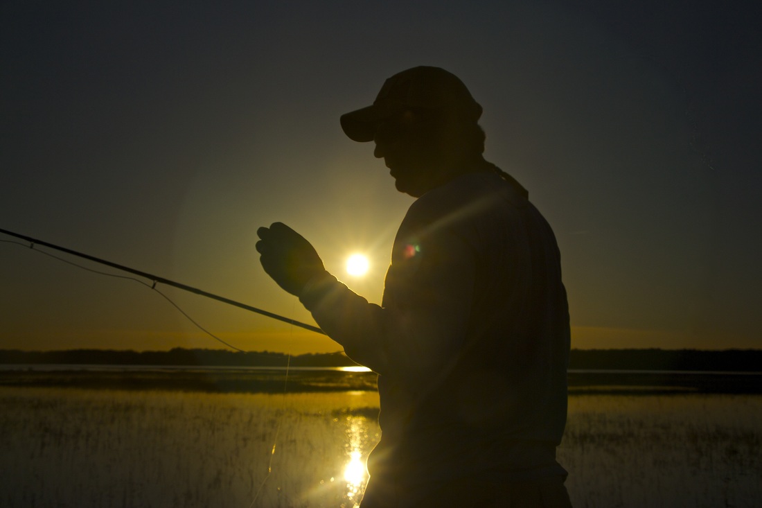 Beautiful evening fly fishing in Hilton Head Island South Carolina.