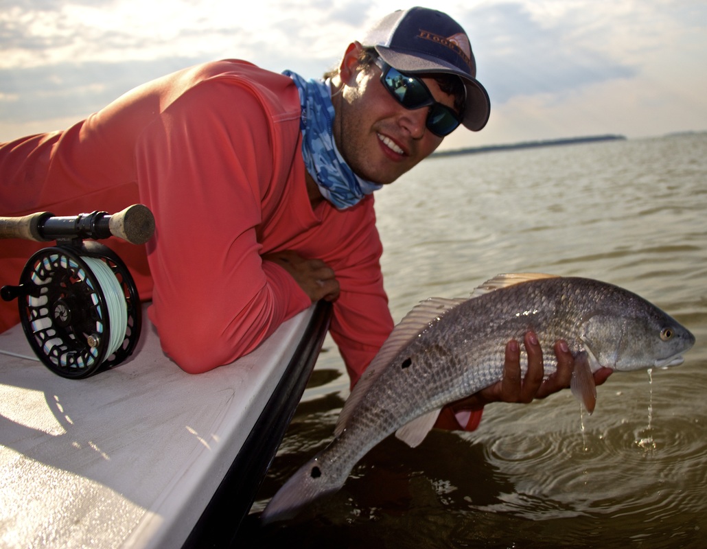 Catch and Releasing Redfish on the fly in Hilton Head Island